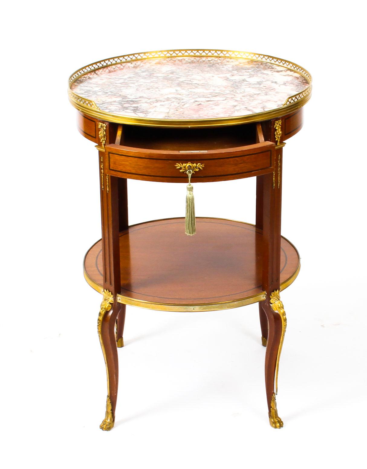 Antique French Louis Revival Marble and Ormolu Occasional Table, 19th Century For Sale 6