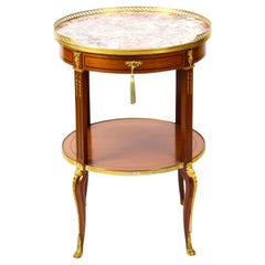 Antiker französischer Louis-Revival-Beistelltisch aus Marmor und Goldbronze, 19. Jahrhundert