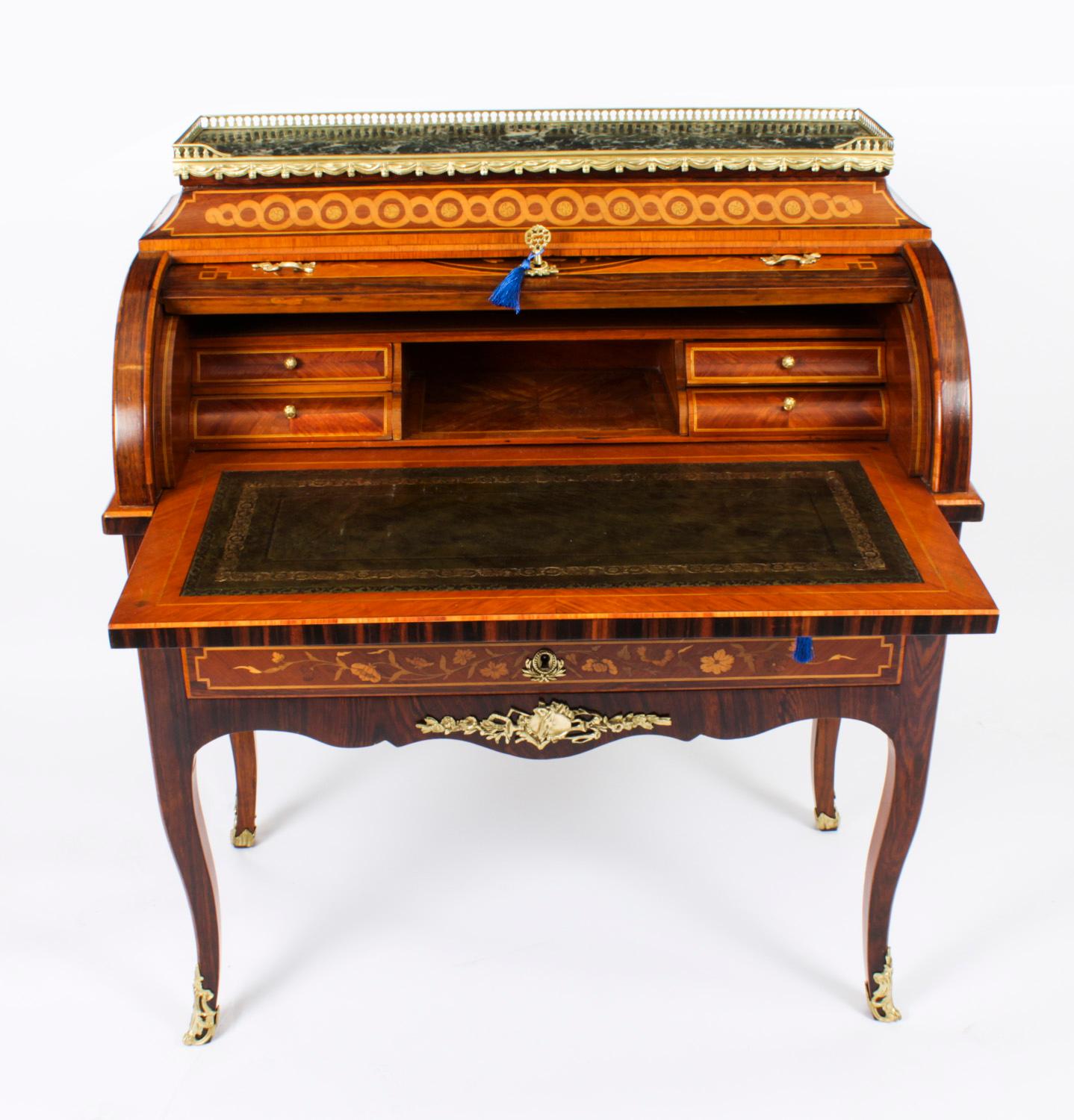 Antique French Louis Revival Marquetry Bureau, 19th Century In Good Condition In London, GB