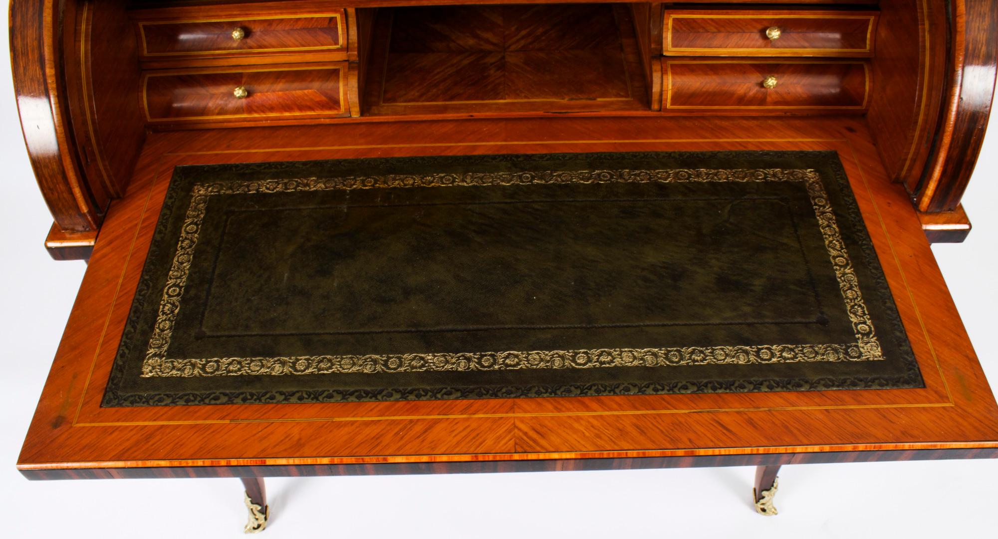 Wood Antique French Louis Revival Marquetry Bureau, 19th Century