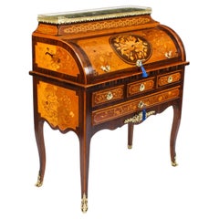 Antique French Louis Revival Marquetry Bureau, 19th Century