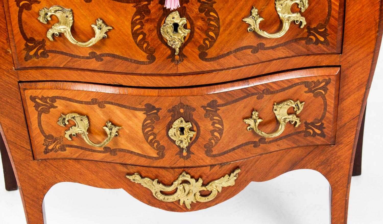Antique French Louis Revival Marquetry Commode, 19th Century 5