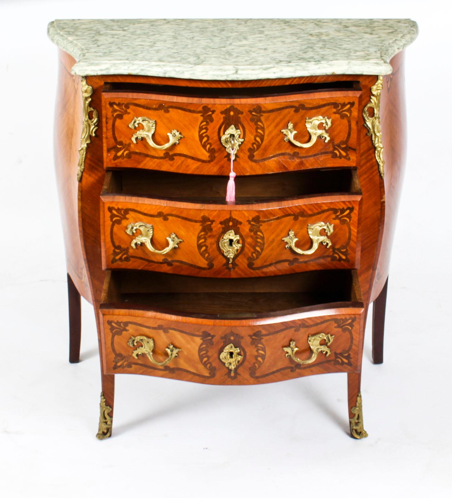 Antique French Louis Revival Marquetry Commode, 19th Century 8