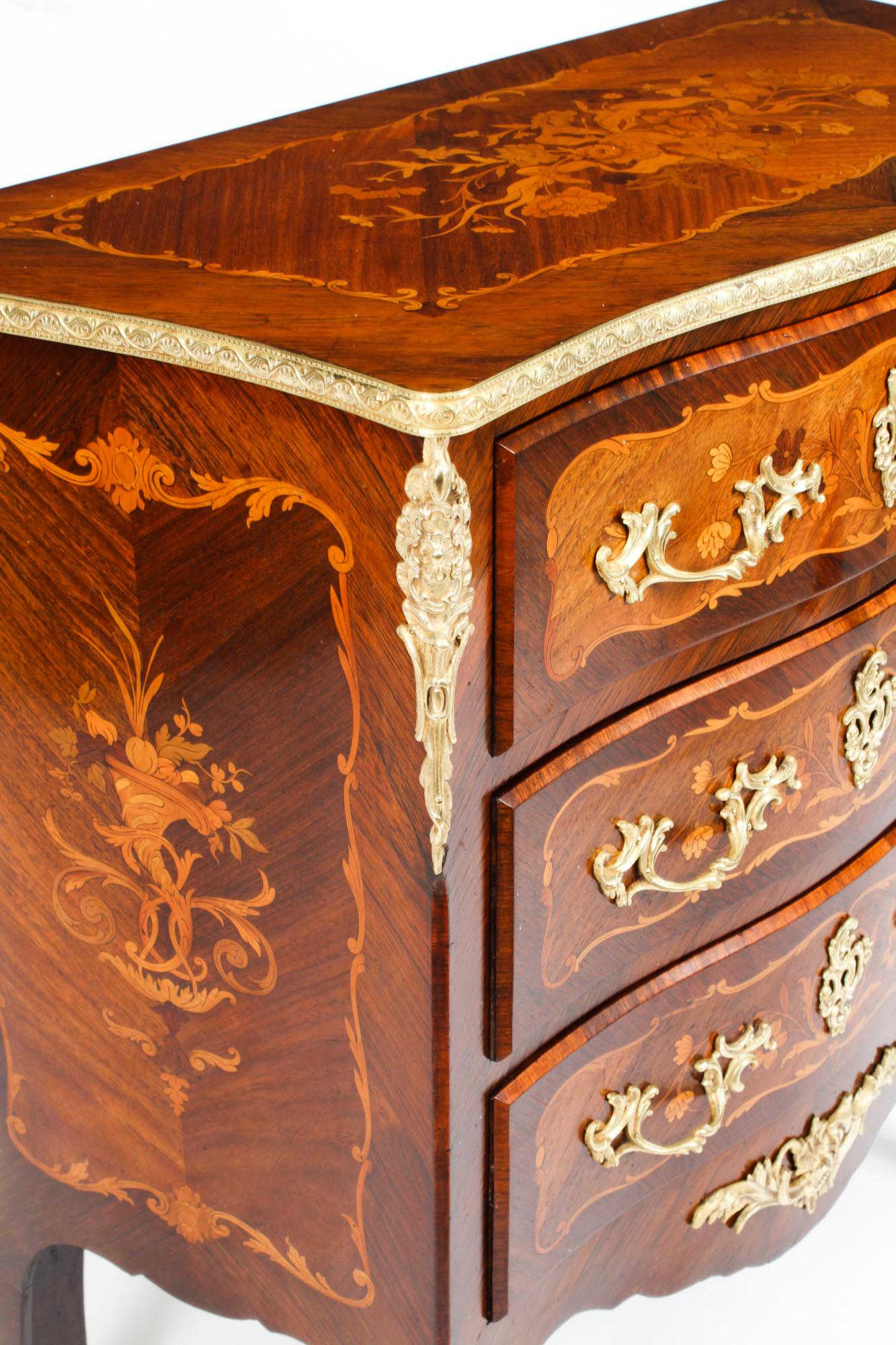 Antique French Louis Revival Marquetry Commode, 19th Century For Sale 8