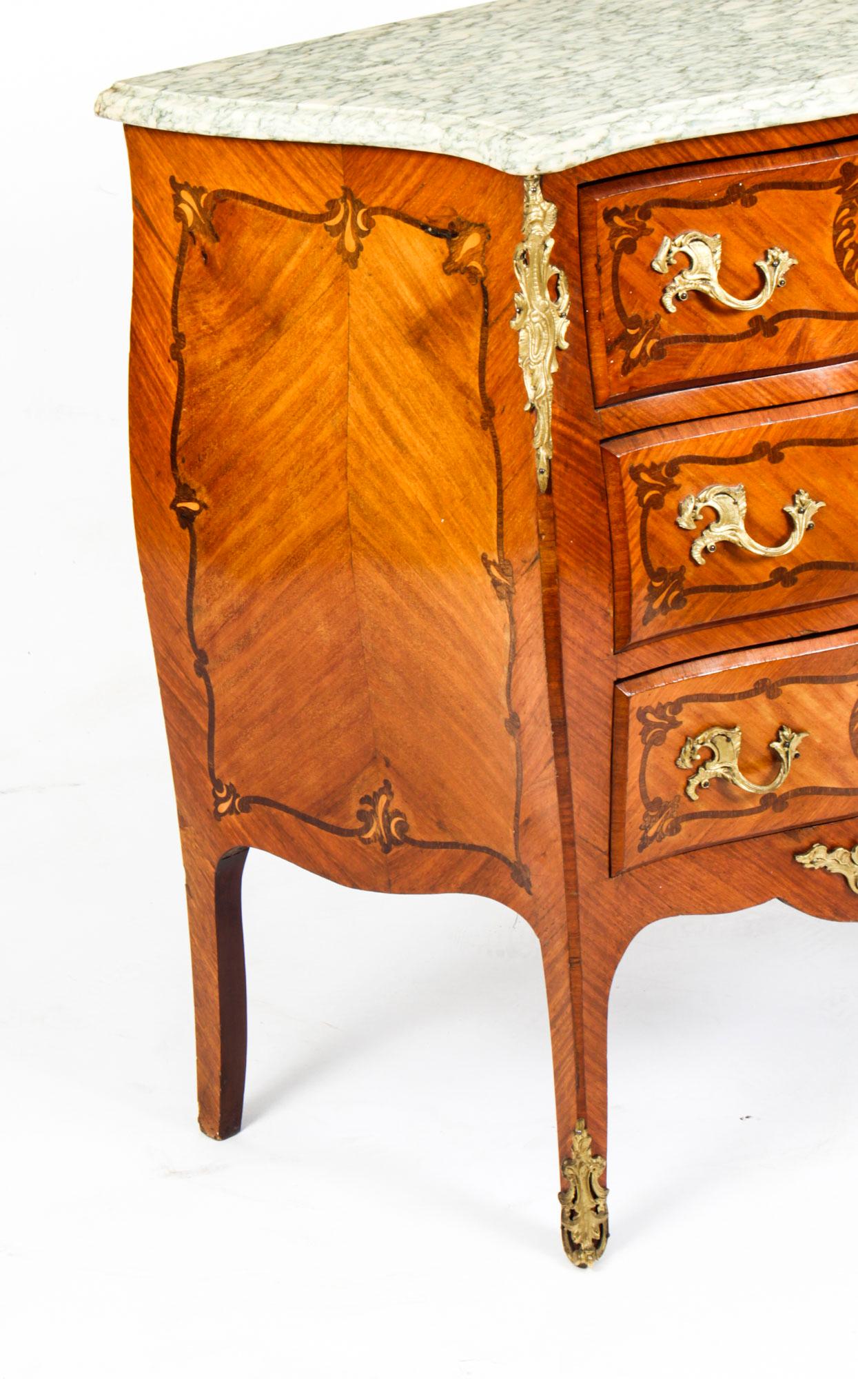 Antique French Louis Revival Marquetry Commode, 19th Century 10