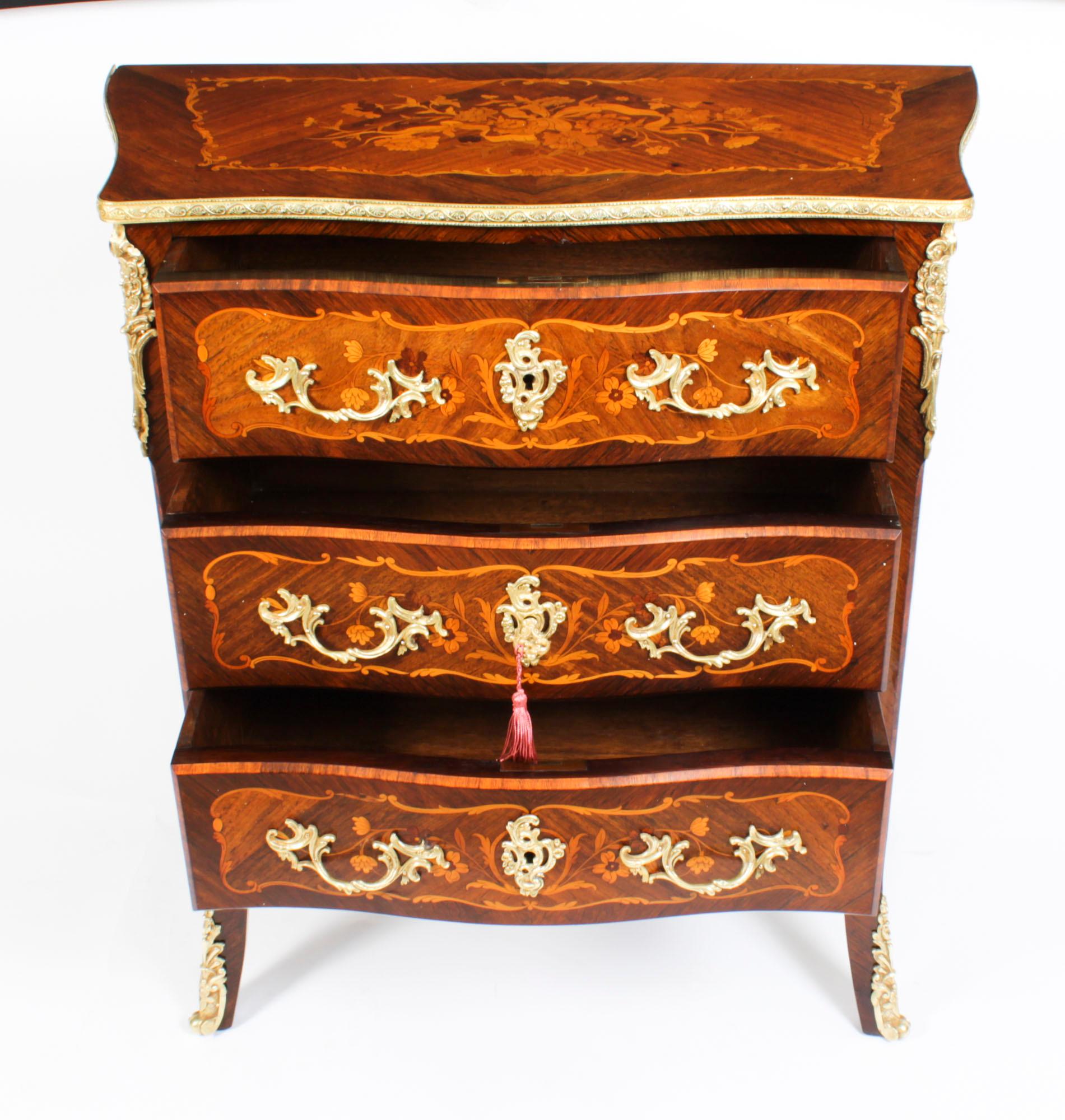 Antique French Louis Revival Marquetry Commode, 19th Century For Sale 11