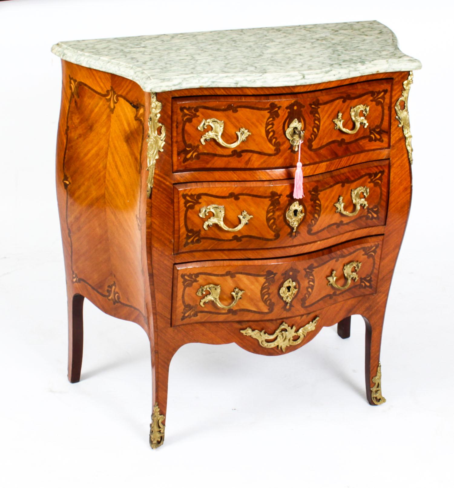 Antique French Louis Revival Marquetry Commode, 19th Century 13