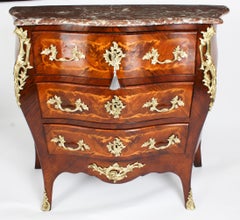 Antique French Louis Revival Marquetry Commode 19th Century