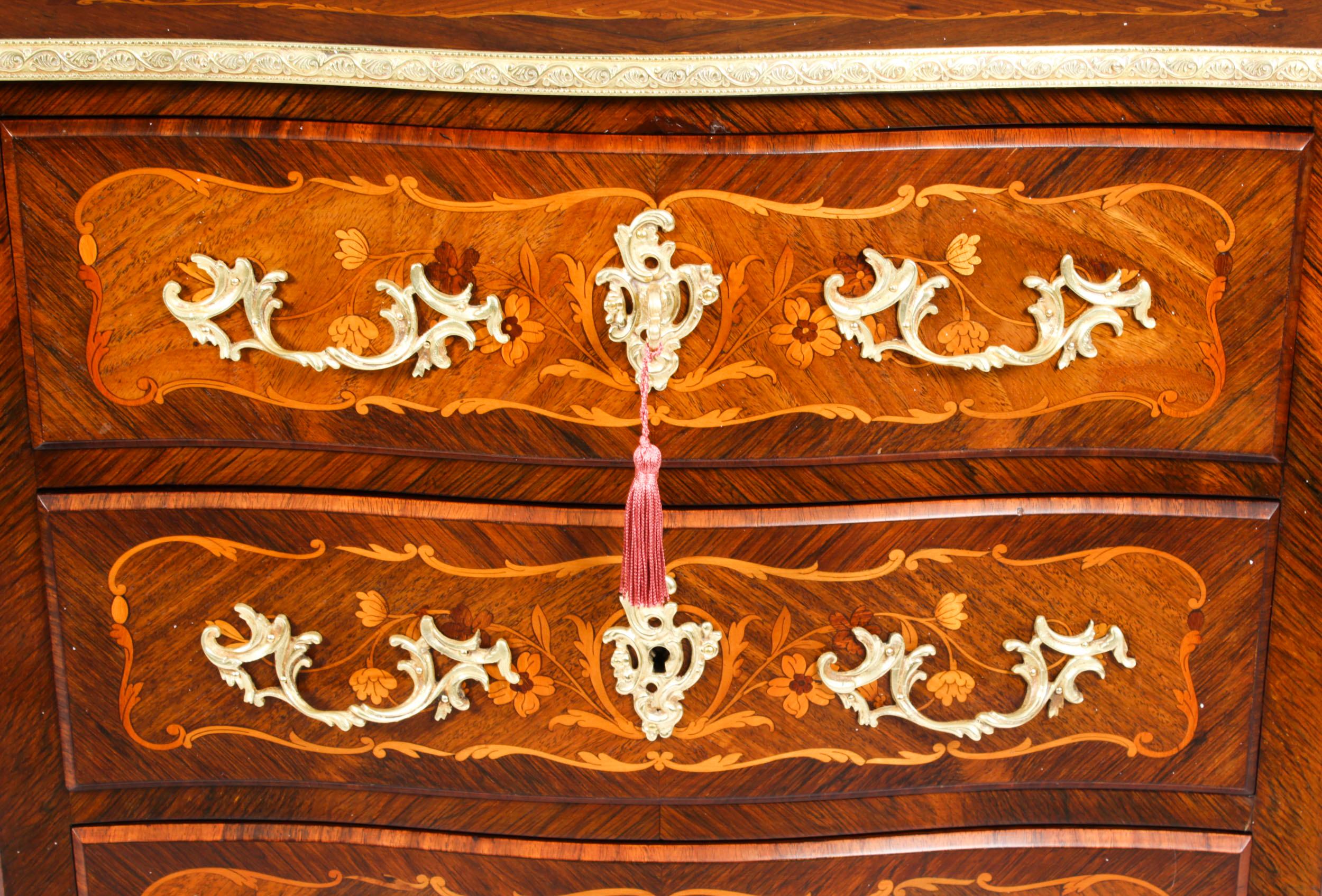 Antike französische Intarsienkommode im Louis-Revival-Stil, 19. Jahrhundert im Angebot 1