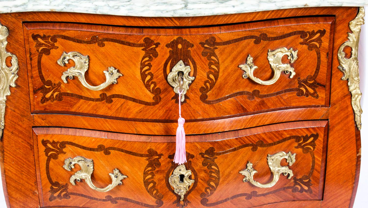 Antique French Louis Revival Marquetry Commode, 19th Century 4
