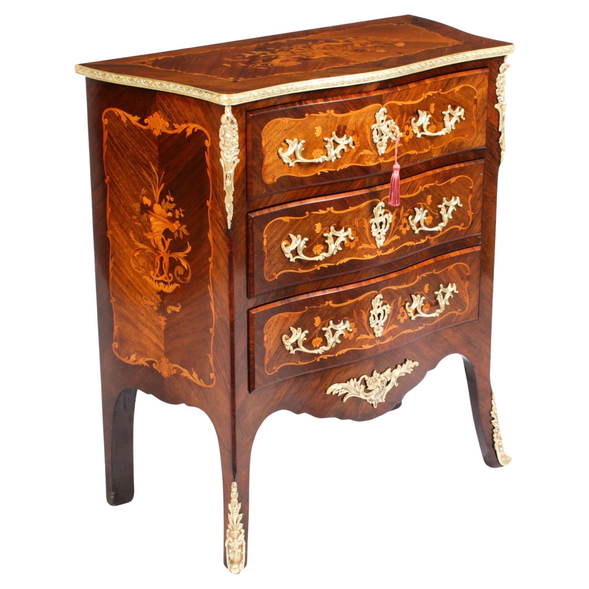 Antique French Louis Revival Marquetry Commode, 19th Century For Sale
