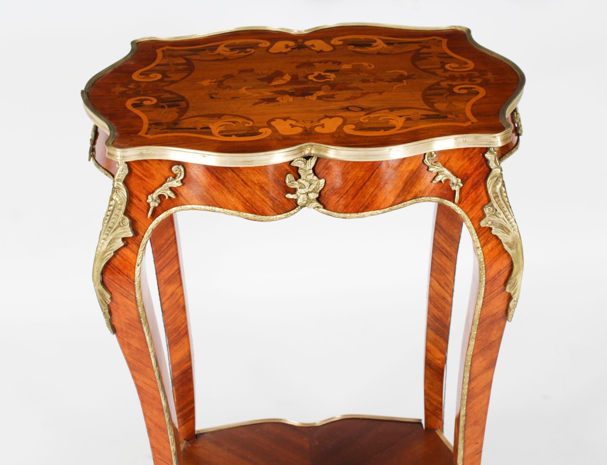 Antique French Louis Revival Marqutry Ormolu Occasional Table 19° Secolo in vendita 1