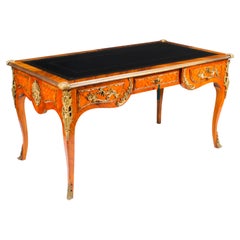 Antique French Louis Revival Ormolu Mounted Bureau Plat Desk 19th C