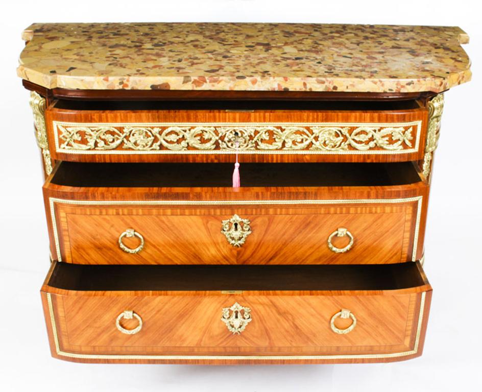 Antique French Louis Revival Ormolu Mounted Commode Chest, 19th C 5