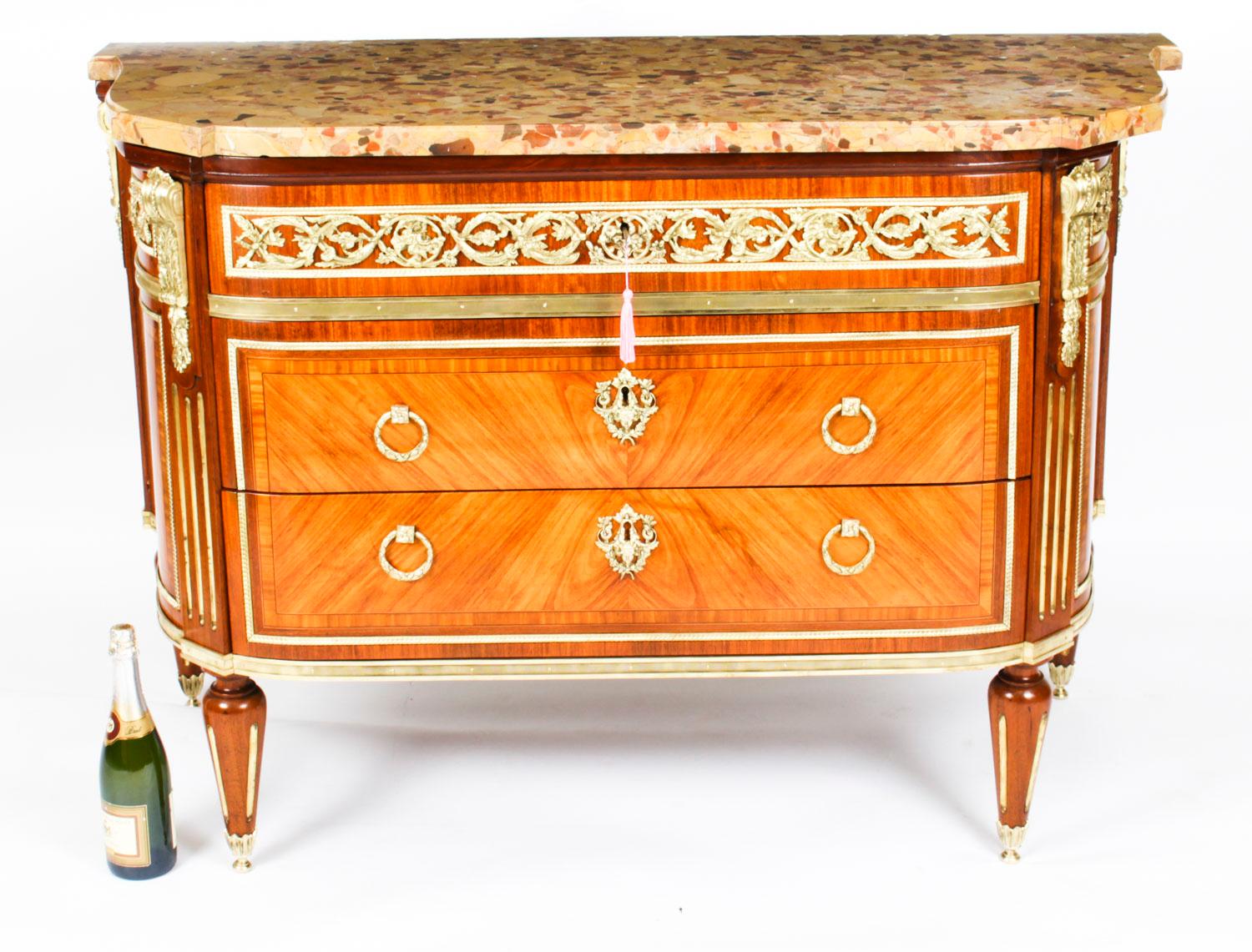 Antique French Louis Revival Ormolu Mounted Commode Chest, 19th C 9