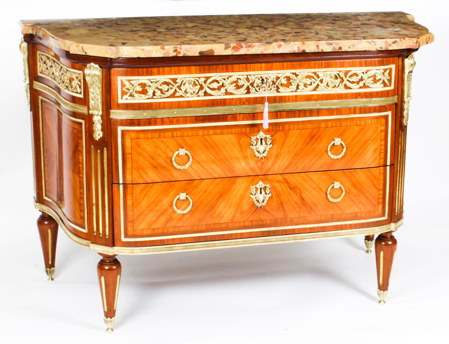 Antique French Louis Revival Ormolu Mounted Commode Chest, 19th C 10