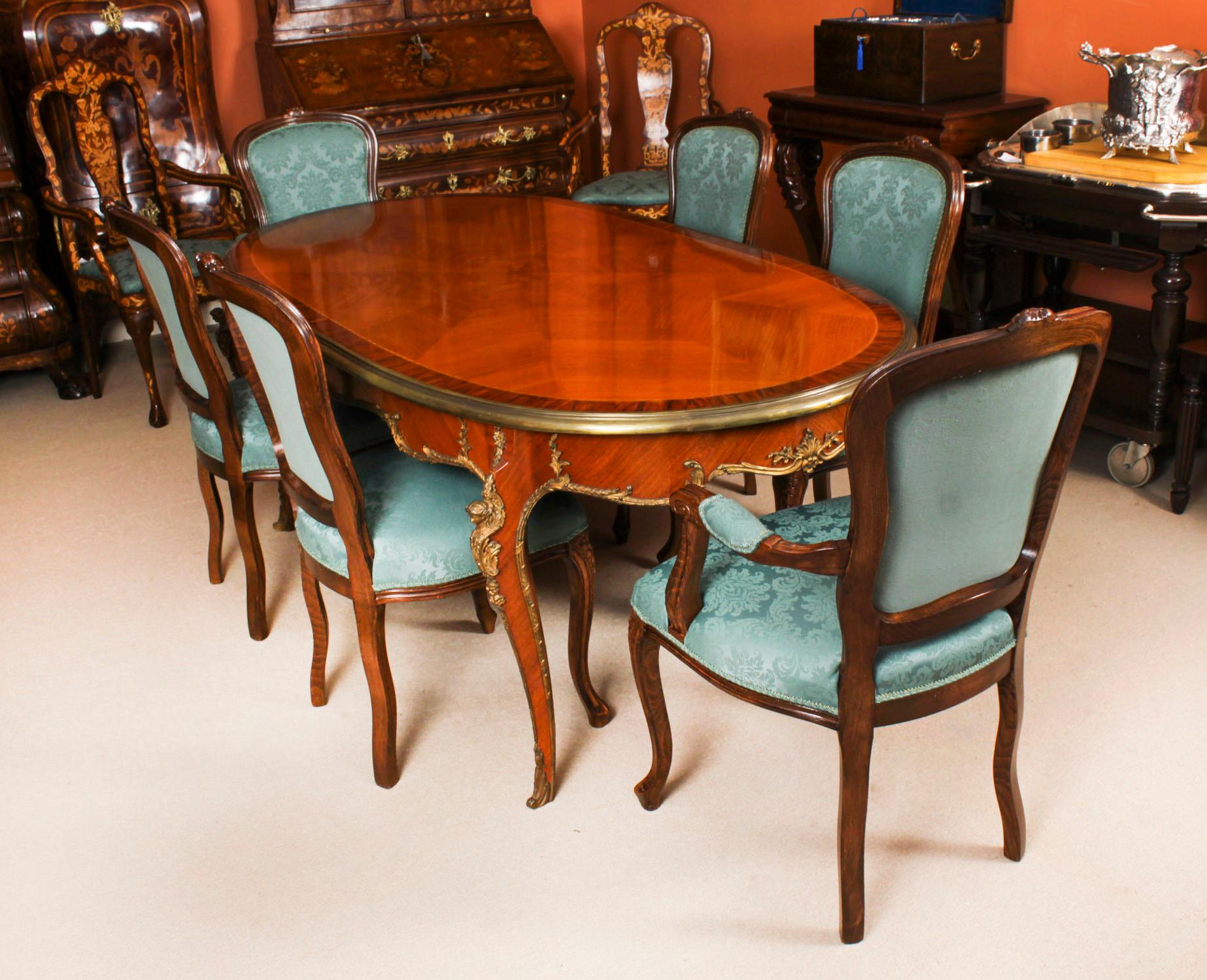 Français Ancien bureau de table à manger de style Louis Revival français monté en bronze doré 20ème siècle en vente