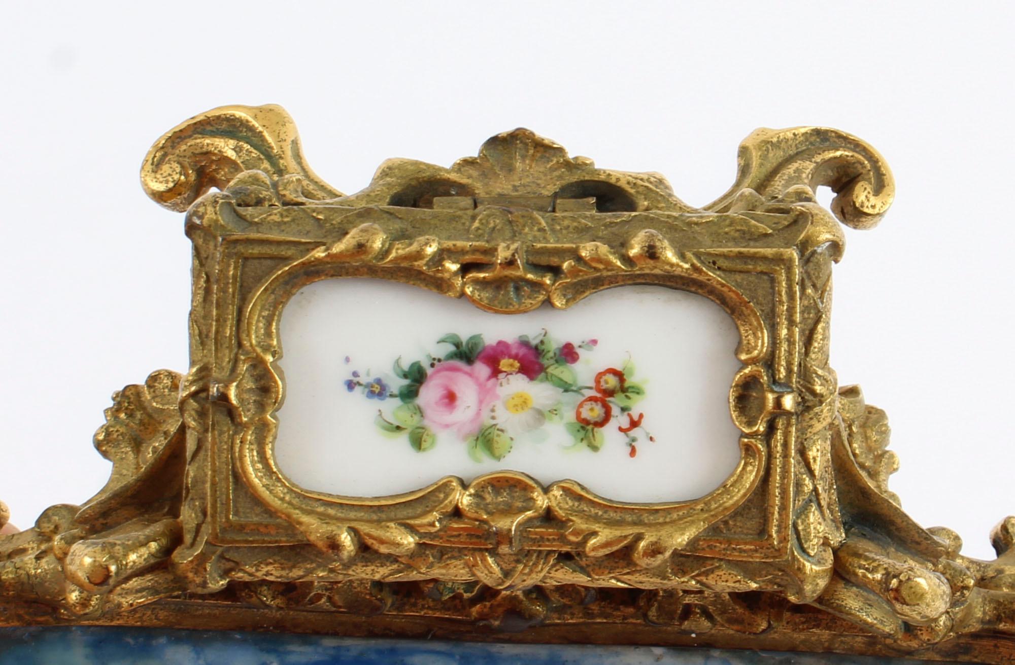 French Louis Revival Ormolu & Sevres Porcelain Inkstand, 1870, 19th Century 8