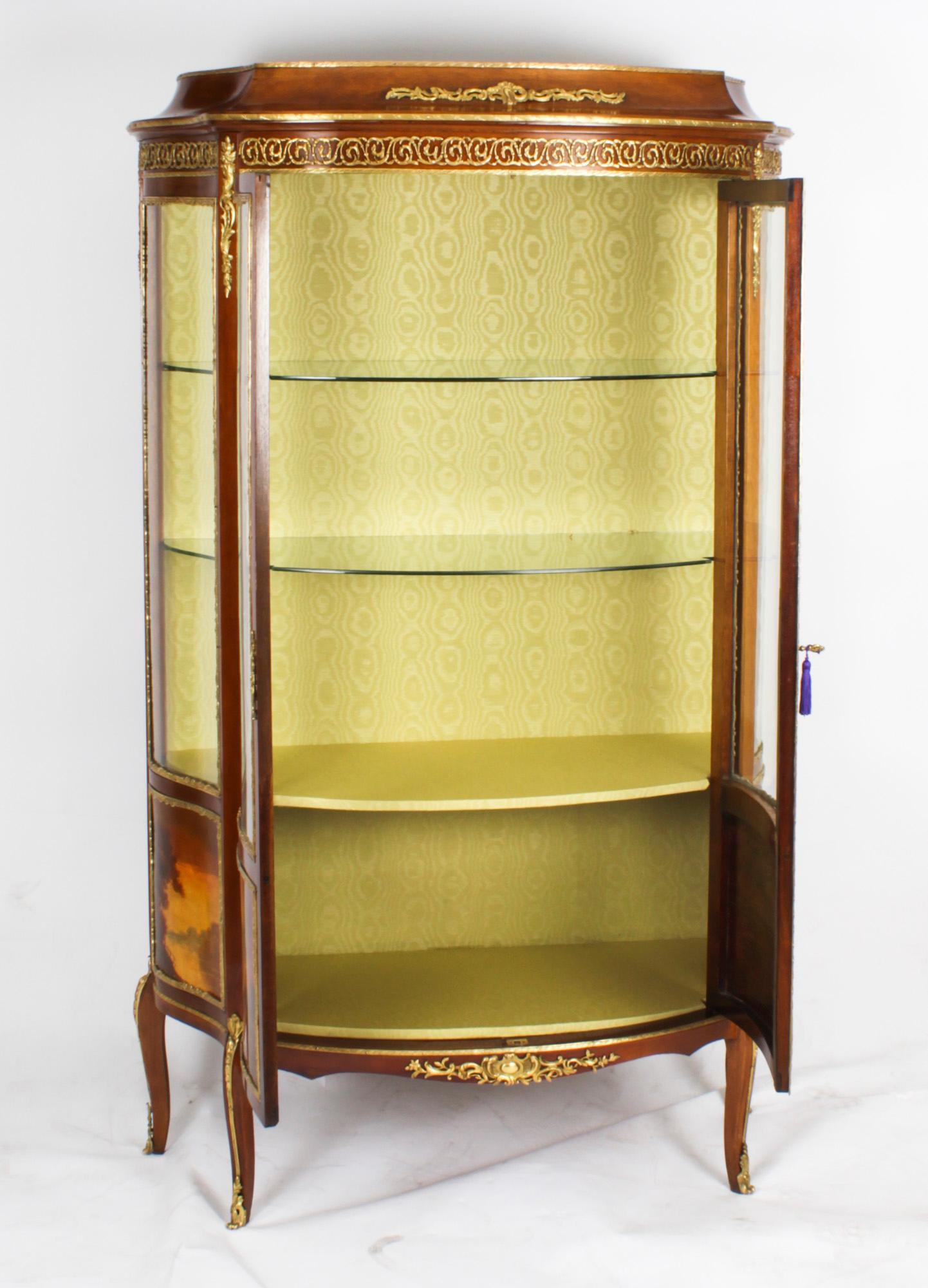 Antique French Louis Revival Vernis Martin Display Cabinet 19th Century For Sale 9