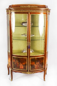 Antique French Louis Revival Vernis Martin Display Cabinet 19th Century