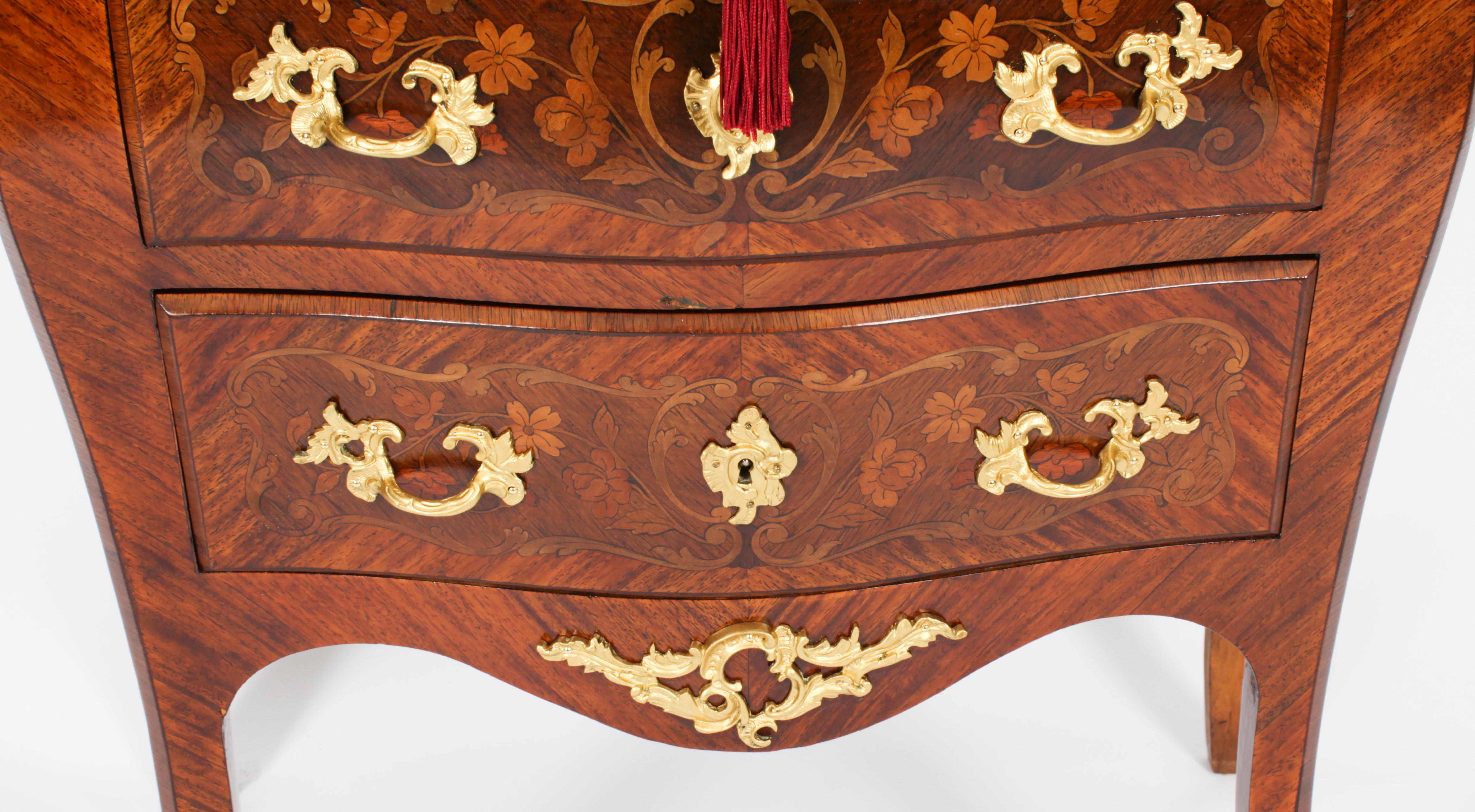 Antique French Louis Revival Walnut Marquetry Commode 19th Century For Sale 6