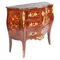 Antique French Louis Revival Walnut Marquetry Commode, 19th Century