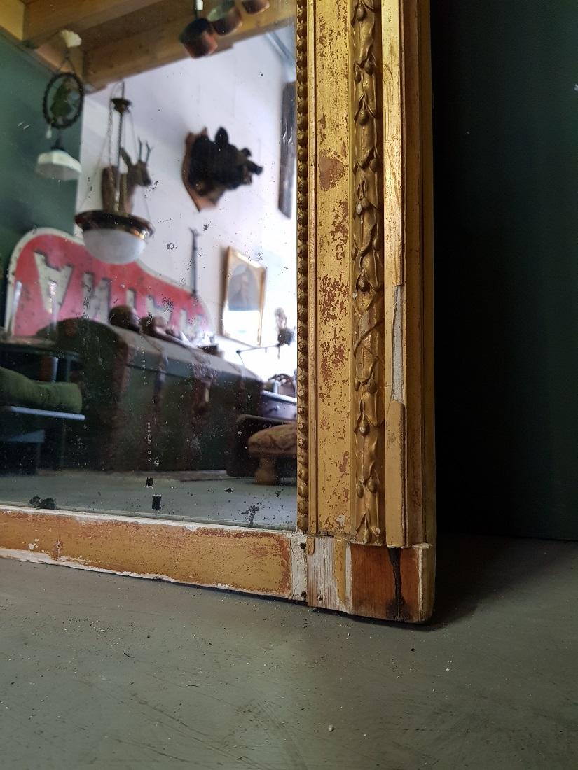 Antique French Louis Seize Style Mercury Mirror from the Mid-19th Century 5