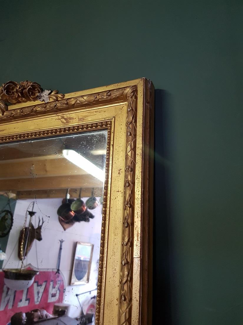Antique French Louis Seize Style Mercury Mirror from the Mid-19th Century 1