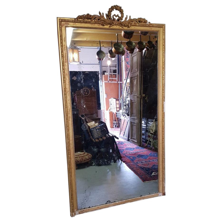 Antique French Louis Seize Style Mercury Mirror from the Mid-19th Century