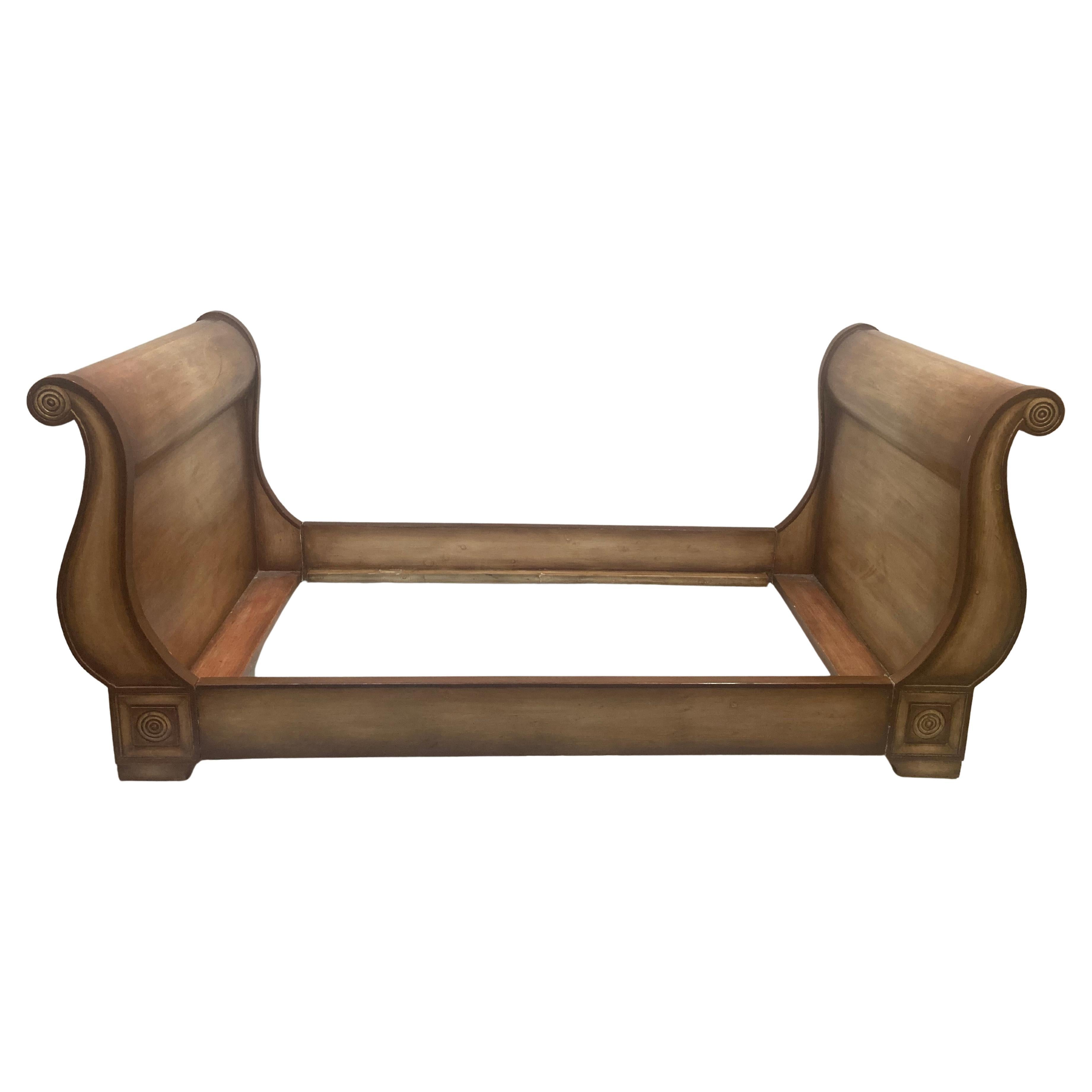 Antique French Louis Style Twin Daybed with Stained Finish For Sale