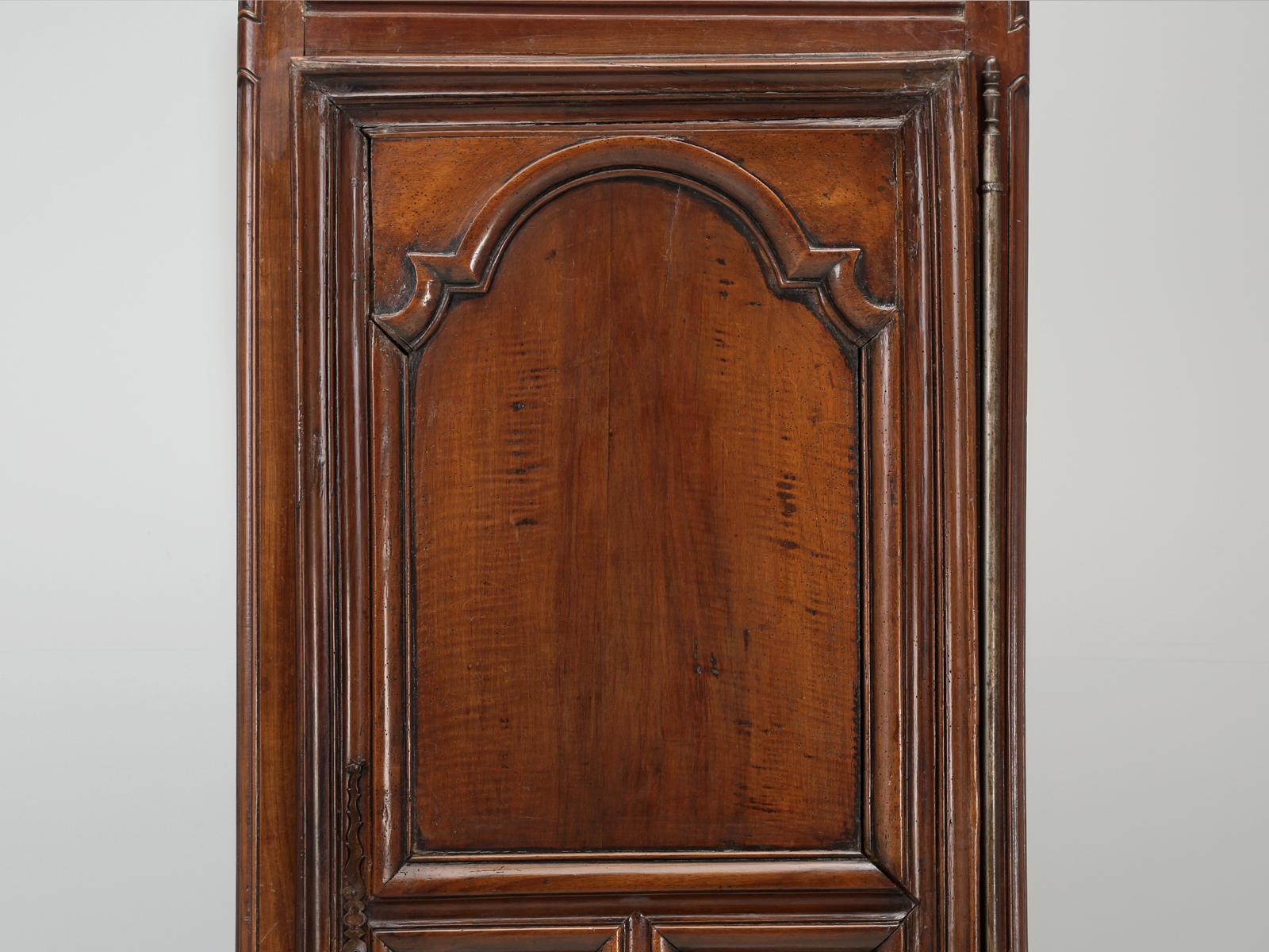 Antique French Louis XIII Style Bonnetière or Small Armoire in Figured Walnut 2