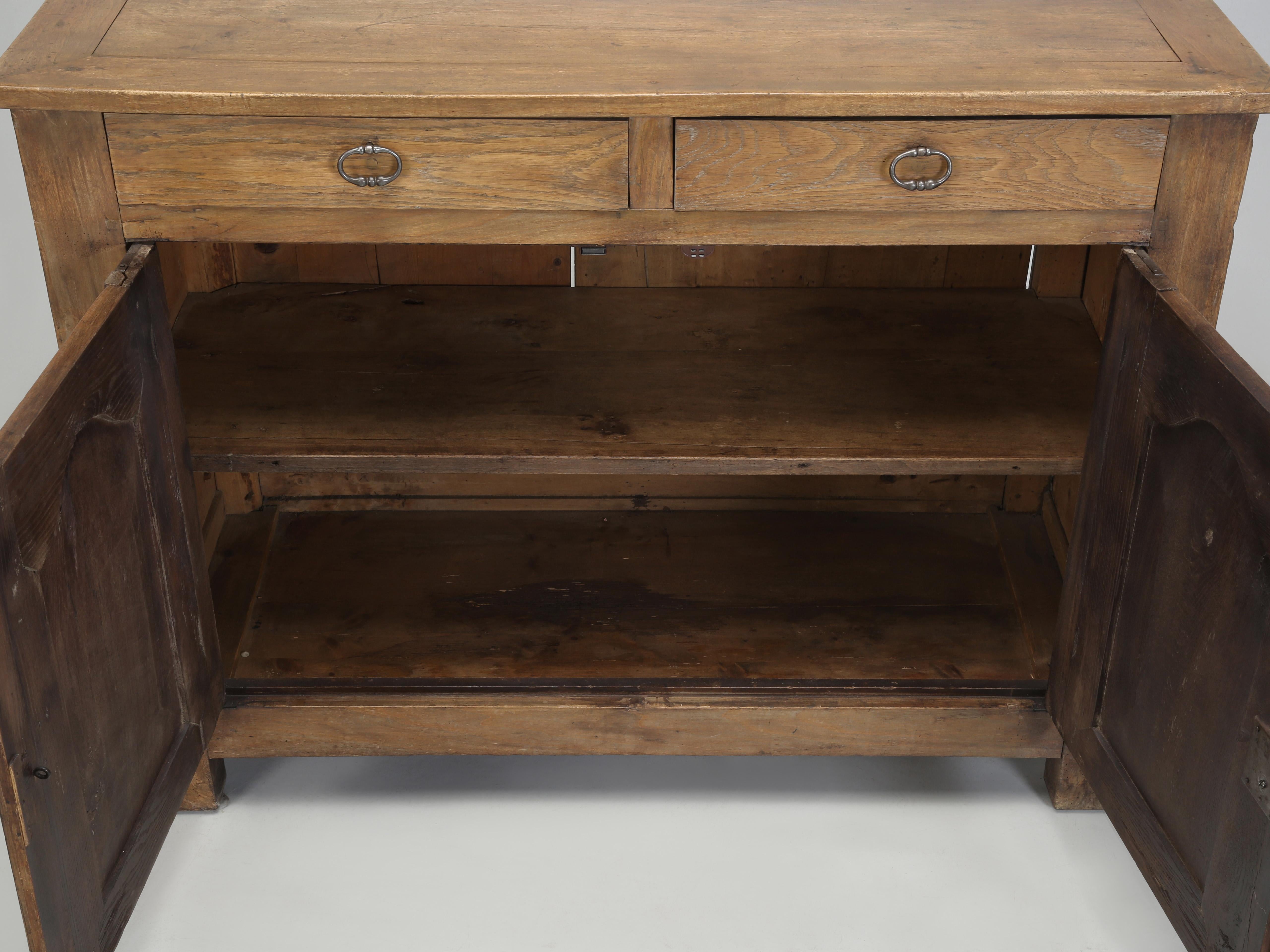 Antique French Louis XIII Style Buffet in Oak and Mixed Woods Older Restoration For Sale 10