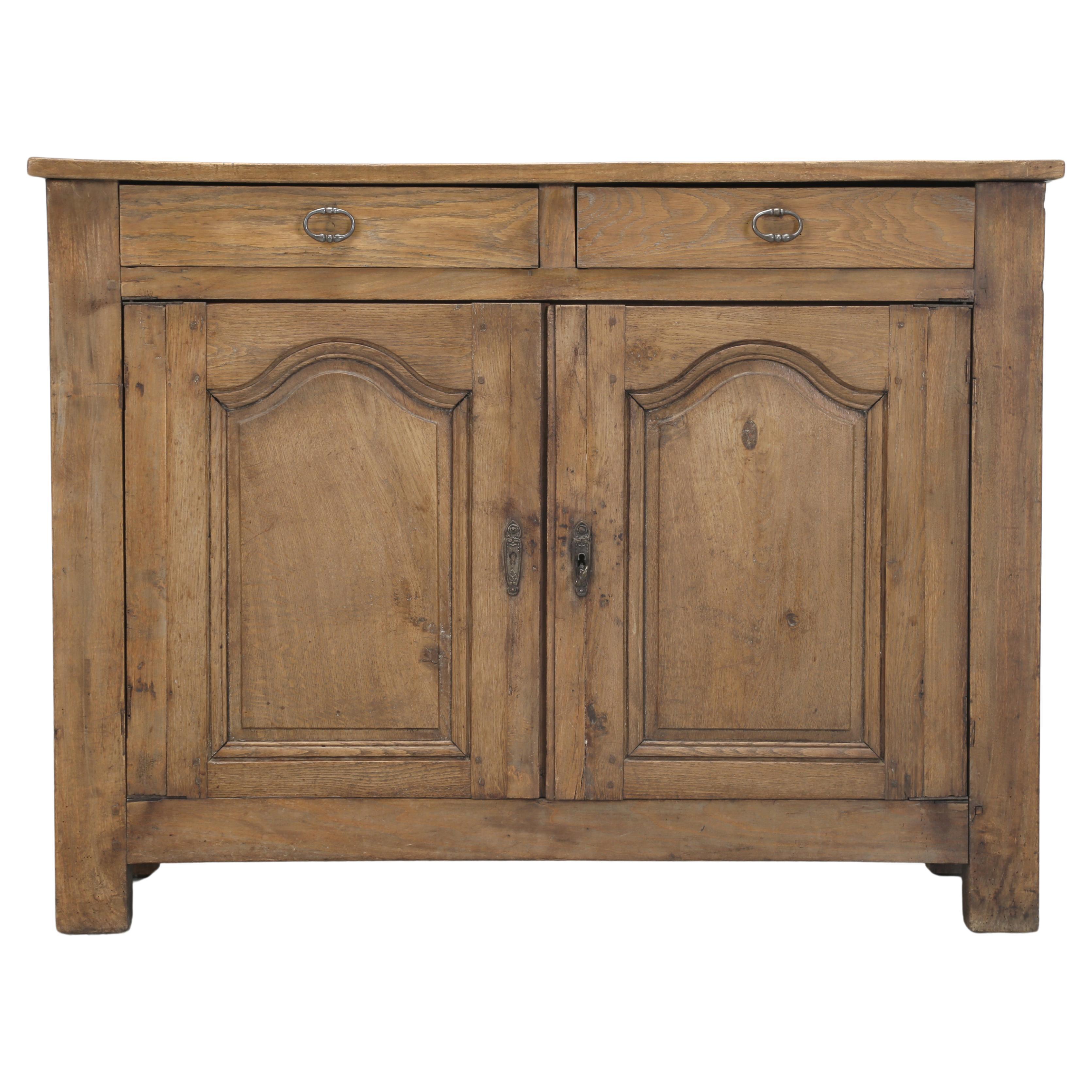Antique French Louis XIII Style Buffet in Oak and Mixed Woods Older Restoration For Sale