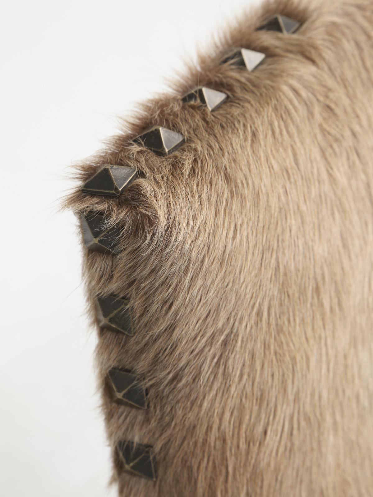 Antique French Louis XIII Style Cow Fur on Hide Side Chair In Good Condition In Chicago, IL