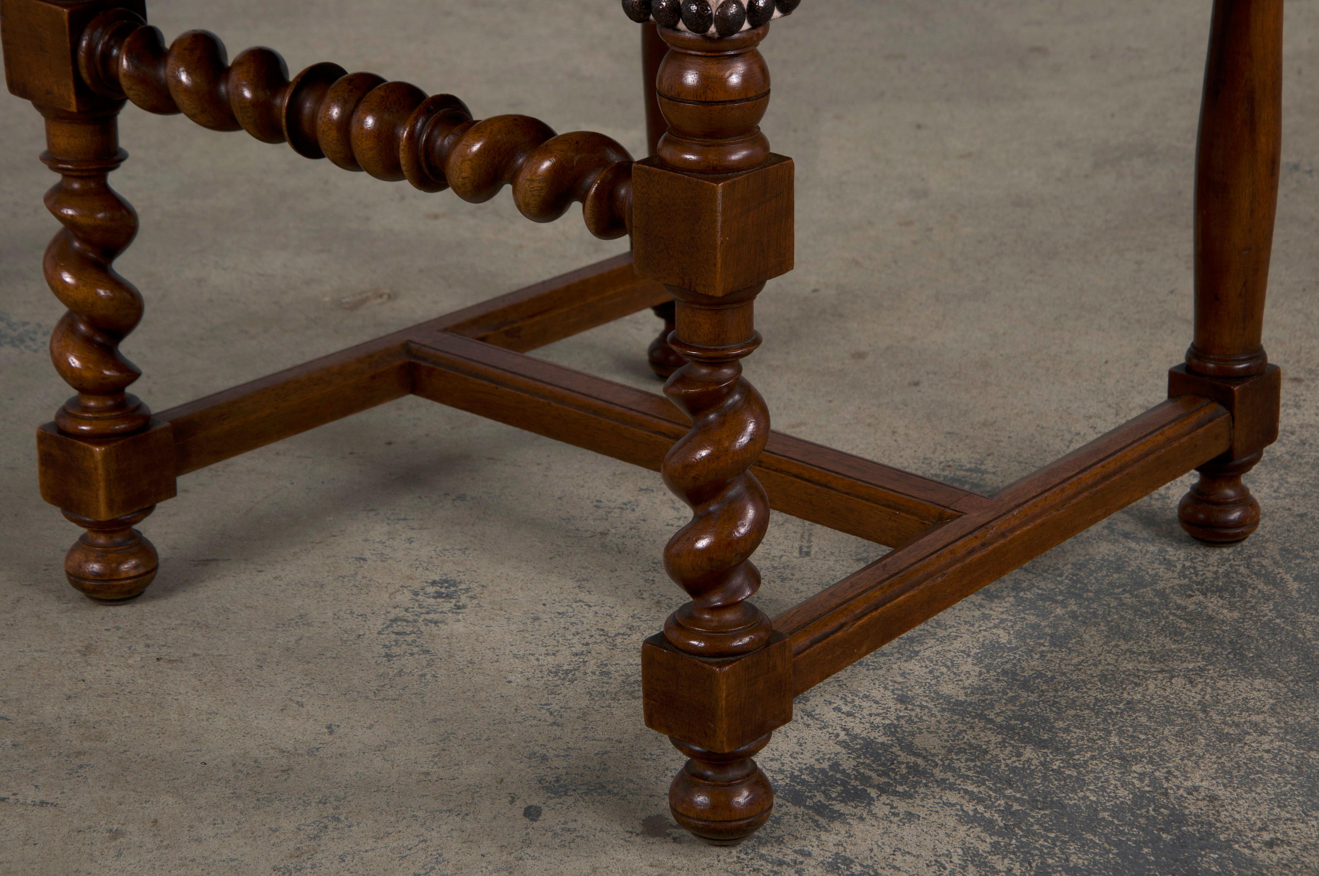 Antique French Louis XIII Style Ladder Back Walnut Dining Chairs - Set of 8 9