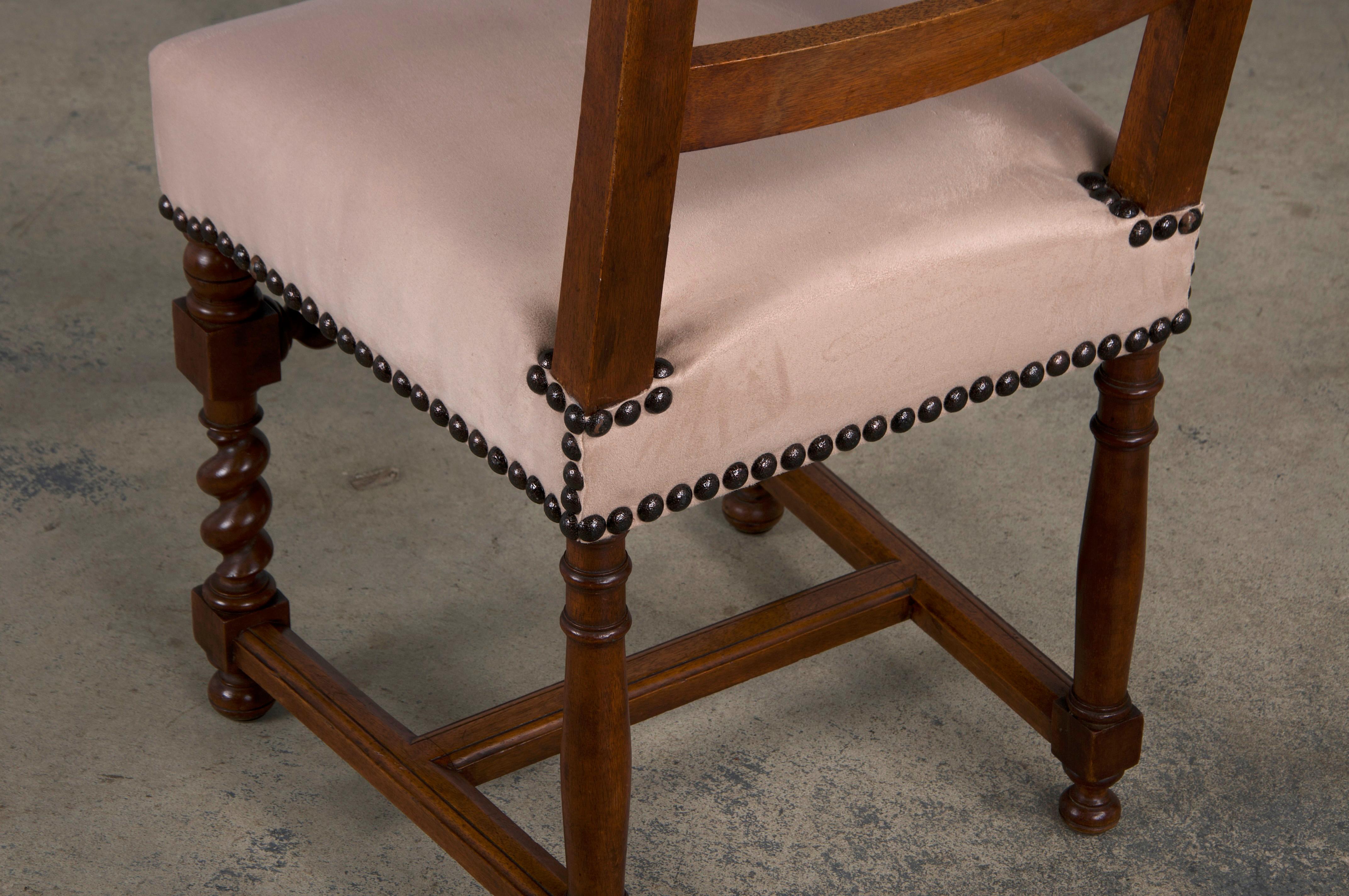 Antique French Louis XIII Style Ladder Back Walnut Dining Chairs - Set of 8 11