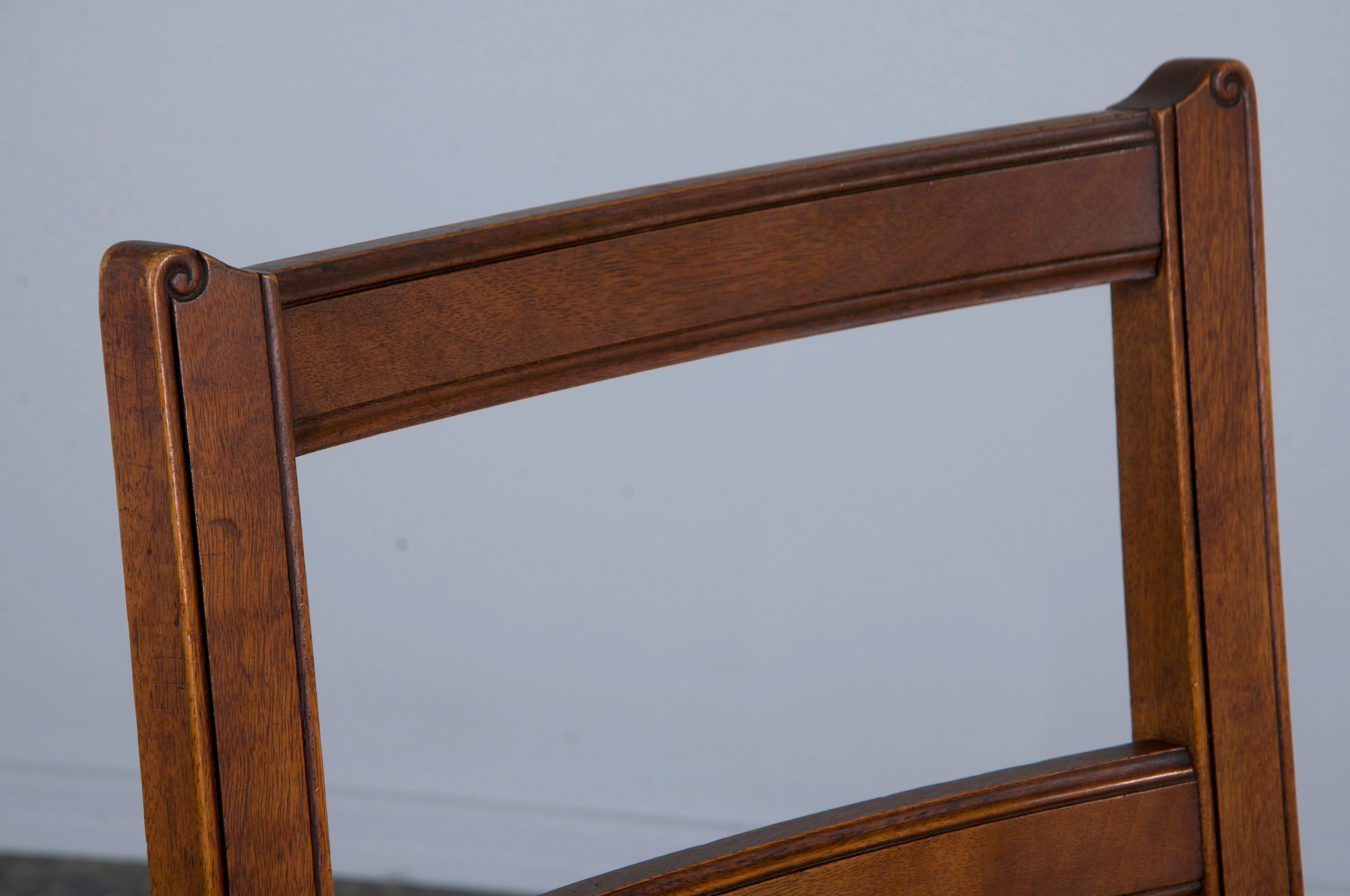 Antique French Louis XIII Style Ladder Back Walnut Dining Chairs - Set of 8 2