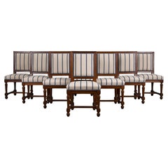 Antique French Louis XIII Style Oak Dining Chairs - Set of 8 Antique French Louis XIII Style Oak Dining Chairs - Set of 8