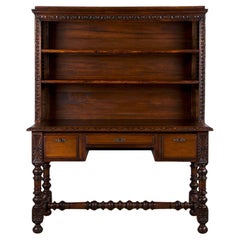 Antique French Louis XIII Style Oak Library Desk