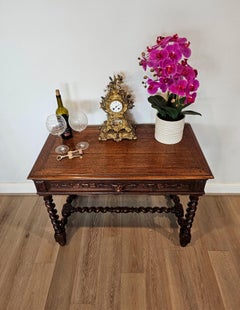Antique French Louis XIII Style Oak Writing Table