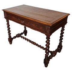 Antique French Louis XIII Style Oak Writing Table