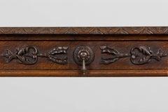 Antique French Louis XIII Style Oak Writing Table or Side Table, Late 19th C.