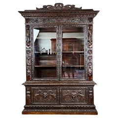 Antique French Louis XIII Style Renaissance Revival Cabinet c. Mid 19th Century