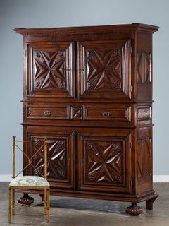 Antique French Louis XIII Style Walnut Armoire Cabinet, circa 1800