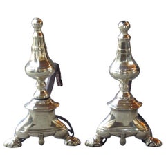 Anciennes chenets français de style Louis XIV, 17ème siècle