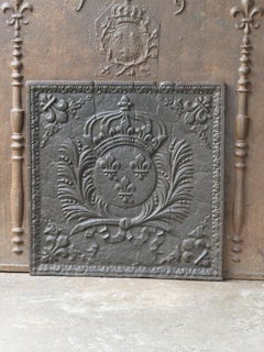 Antique French Louis XIV Arms of France Fireback, 17th Century