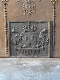 Antique French Louis XIV Arms of France Fireback, 17th Century