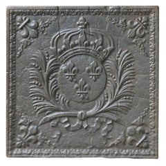 Antique French Louis XIV Arms of France Fireback, 17th Century