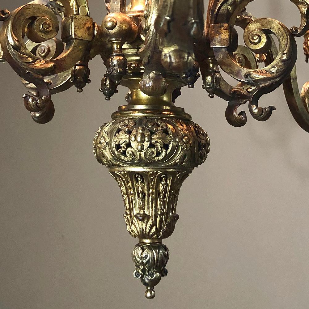 Antique French Louis XIV Bronze Chandelier 2