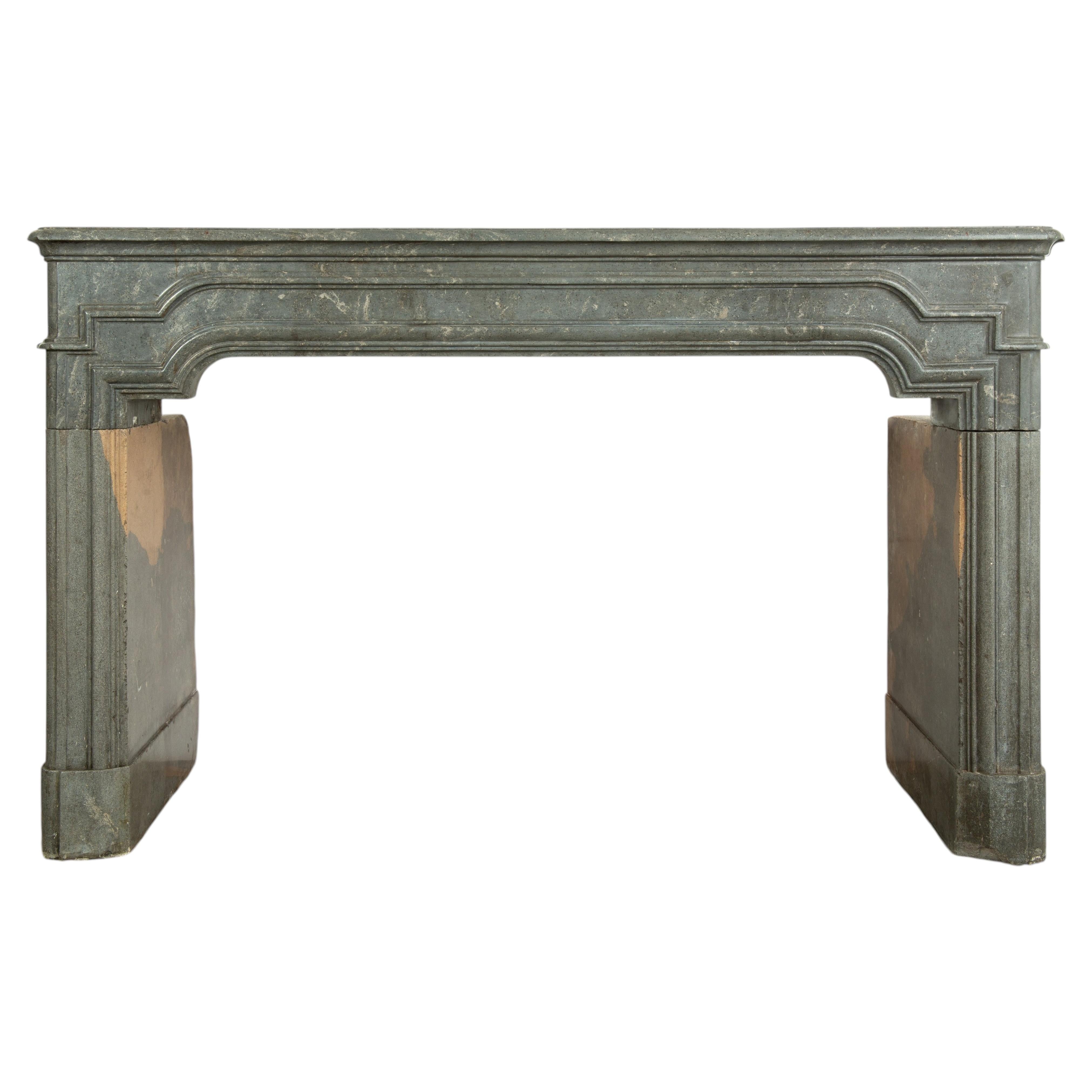 Antique French Louis XIV Buxy Limestone Fireplace Mantel – Strong Profile For Sale